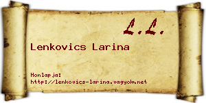Lenkovics Larina névjegykártya